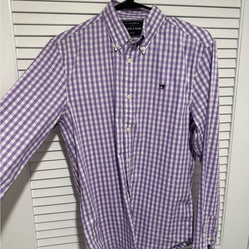 Scotch & Soda Purple Dress Shirt Gingham Check